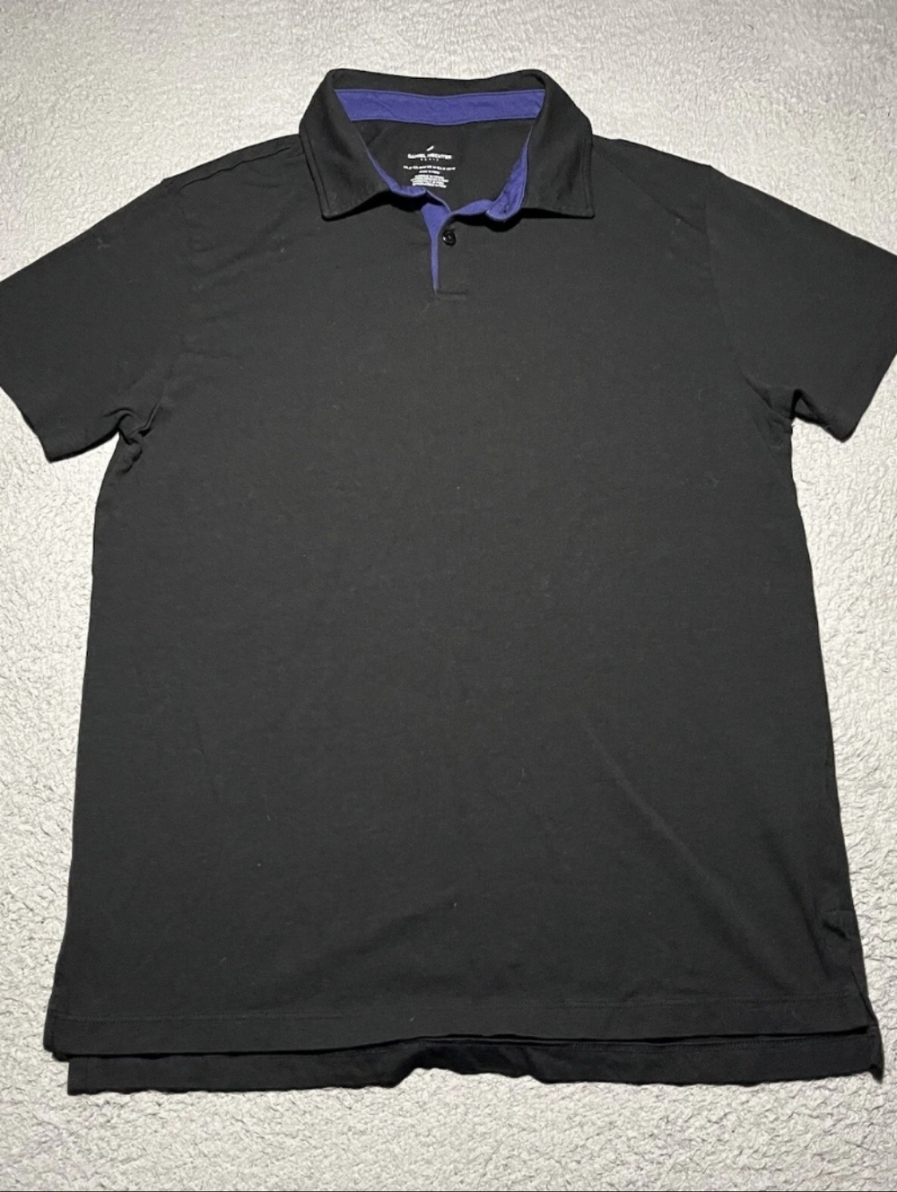 Daniel Hechter Paris Luxury Essentials Polo | M Black Pima Cotton